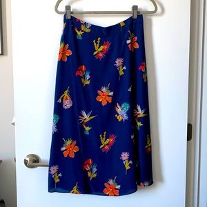 Madewell silk floral midi skirt